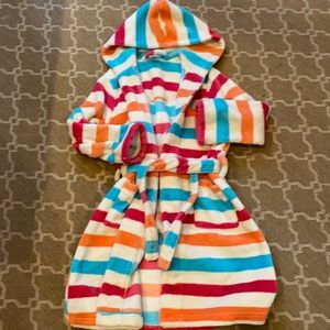 SOLD. Girls Hooded Plush Bathrobe S 7/8